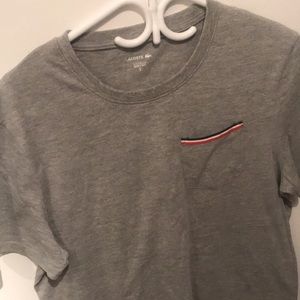Luxurious Lacoste Sleepwear Ultra Soft Grey Tshirt with French Flag 🇫🇷 Pocket